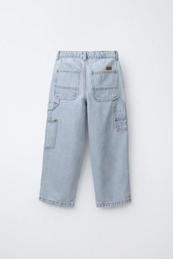 ZARA ДЖИНСЫ КАРГО С ЭТИКЕТКОЙ, СИНИЙ