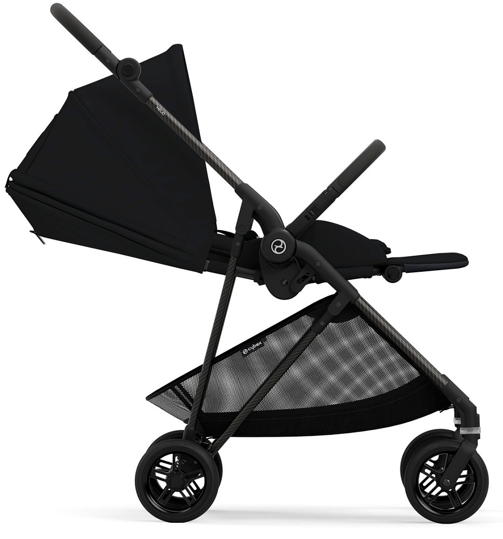 Коляска Cybex Melio Carbon 2 в 1 Magic Black с дождевиками