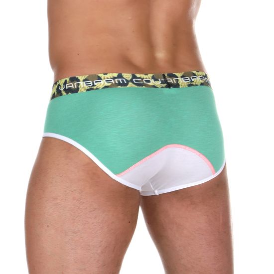 Мужские брифы зеленые с белой вставкой Van Baam