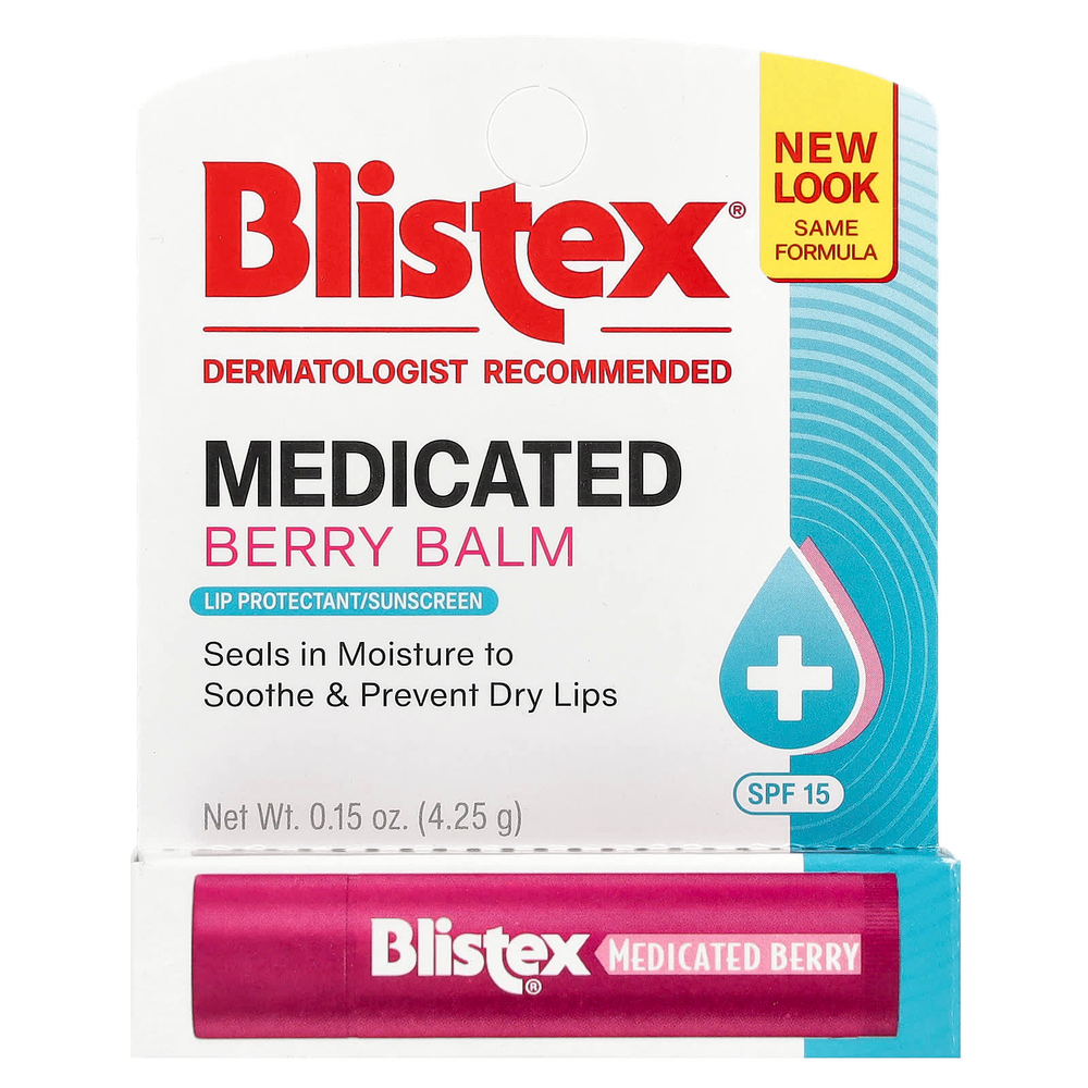 Blistex, заживляющий бальзам, защита губ с солнцезащитным фильтром, SPF 15, ягоды, 4,25 г (0,15 унции)