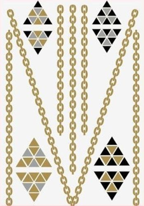 Временные флеш-тату "Цепочка"  (лист 14х20 см)