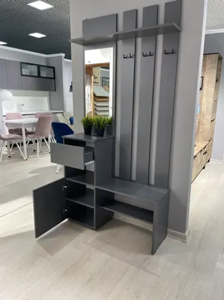 Вешалка с зеркалом «Денвер» Графит