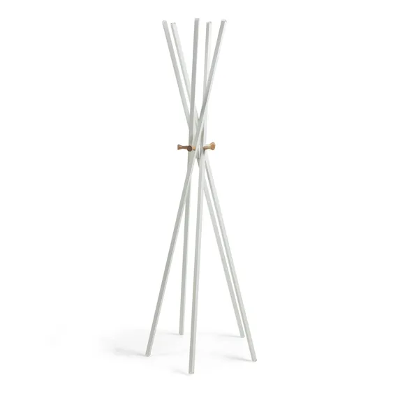 Напольная вешалка Benzara 160 см, белый металл