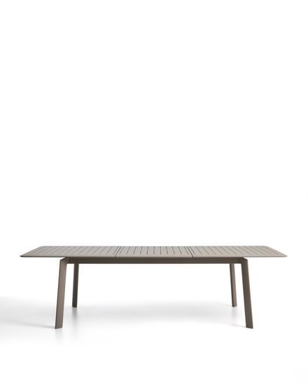 Раздвижной уличный стол Brela из алюминия цвета taupe 205(287) x 100 см