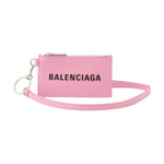 Balenciaga Cash Key Ring Cow Leather Card Holder Card Holder Women"s Pink