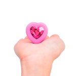 Розовый анальный плаг с кристаллом-сердцем 9,8см b-Vibe Vibrating Heart Shape Jewel Plug S-M BV-050-PNK