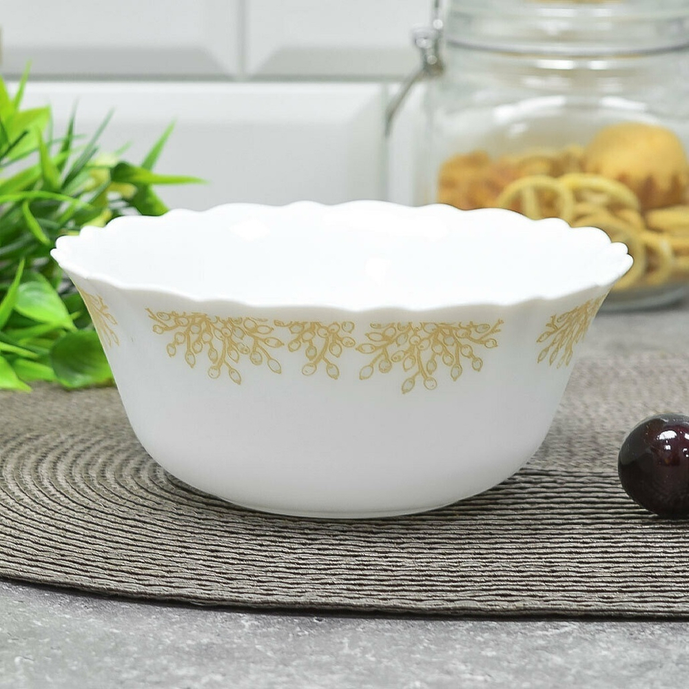 ROYAL GARDEN GOLD FLOWERS Салатник 16см, опаловое стекло