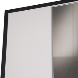Входная металлическая дверь с зеркалом  Панорама "Вертикаль" графит / Большое зеркало капучино ZB 853-2 (темно-белый)