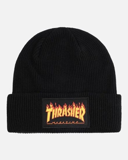 Шапка THRASHER FLAME PATCH BLACK