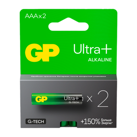 Элемент питания GP Alkaline ULTRA PLUS G-Tech LR03 BL2 24AUPA21-2CRSB2 (1/10/80)