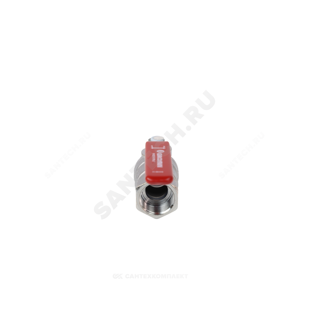 Кран шаровой латунь хром R254DL Ду 40 Ру42 ВР/НР рычаг красный Giacomini R254LX007