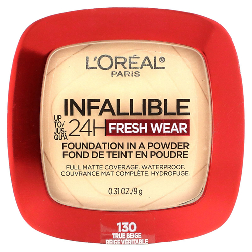 L'Oréal, Infallible 24H Fresh Wear, тональная пудра, 130 бежевый, 9 г (0,31 унции)