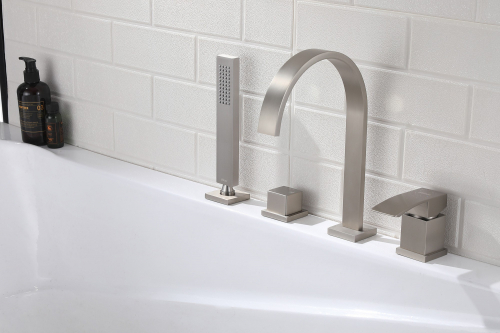 Смеситель ABBER Wasserfall AF8613SP на борт ванны, сатин