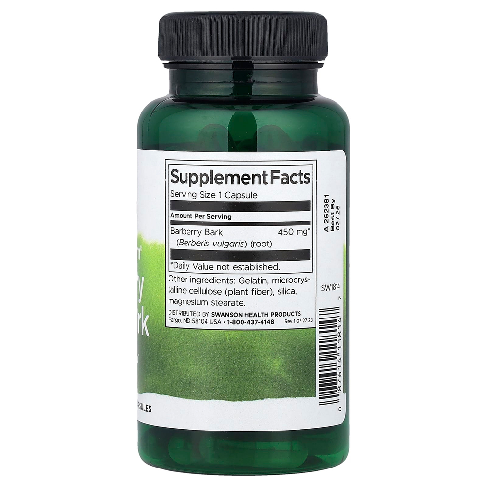 Swanson Vitamins, Full Spectrum®, кора корня барбариса, 450 мг, 60 капсул