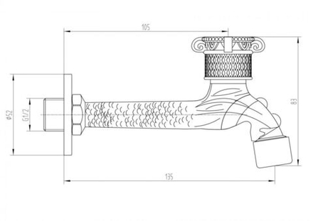 Zorg AZR 31818 BR кран для бани