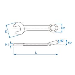 KING TONY (10D0-13) Ключ комбинированный укороченный 13 мм