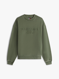 Свитшот Tommy Jeans Garment-Dyed Dark Greenery