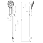 Душевая штанга с душевым комплектом Q3 золото 377303Q3OC