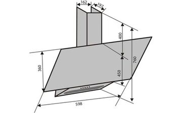 Витяжка VENTOLUX MIRROR 60 BK (750) PB