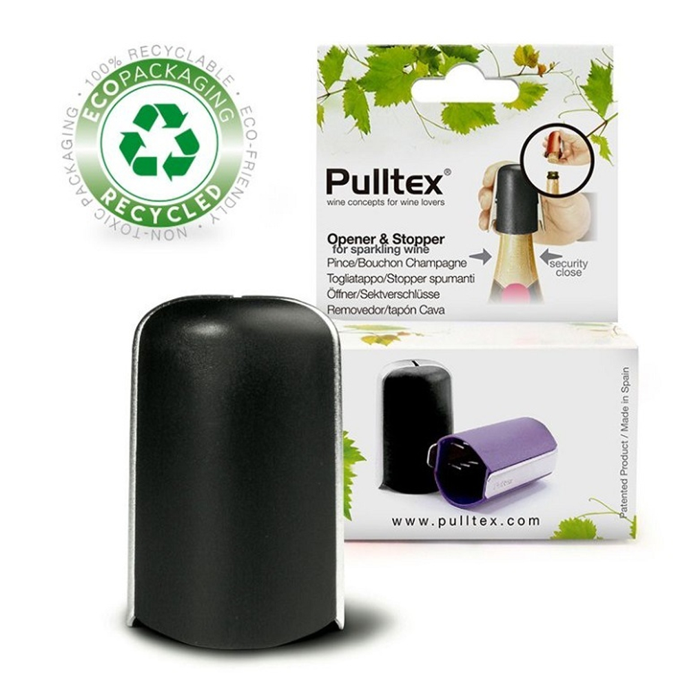 Пробка-открывалка для шампанского Pulltex черная
