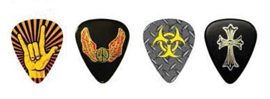 Упаковка медиаторов, 12шт, толстые, рисунок «Металл», D'Andrea RPHMH Heavy Metal