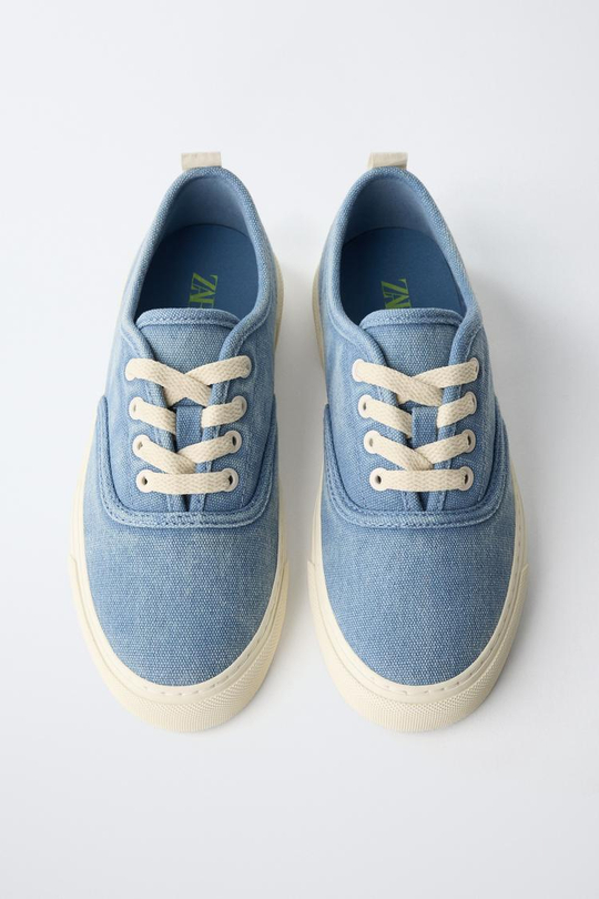 ZARA КЕДЫ СО ШНУРКАМИ, ЛАВАНДОВО-СИНИЙ