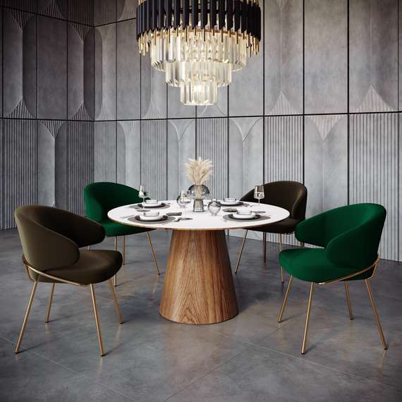 Стул Lime, зеленый микровелюр с золотыми ножками