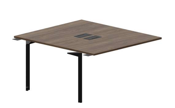 Составной стол на 2 рабочих места 138х156,6х75см (2 металлических  аутлета) - приставной элемент