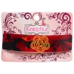 Заколка - автомат «ЭКЛЕР», форма прямоугольная, розалия, микс 5 цветов, 11*2,8см (блистер Кокетка)
