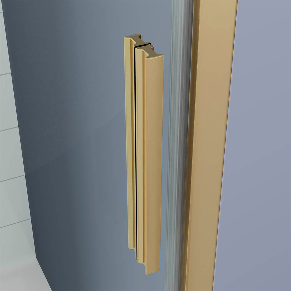Душевая дверь Veconi Ottimo P20 G, 1000x1900, золото брашинг, стекло прозрачное