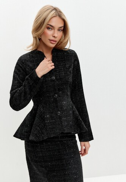 Жакет твид с баской
