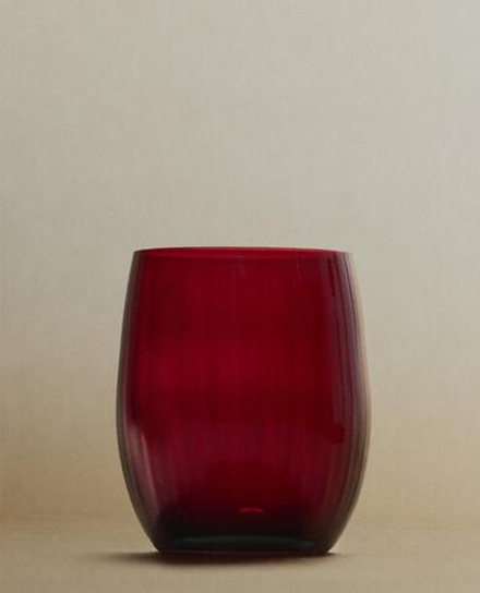 ZARA HOME РЕЛЬЕФНЫЙ РОЖДЕСТВЕНСКЙ БОКАЛ, КРАСНЫЙ