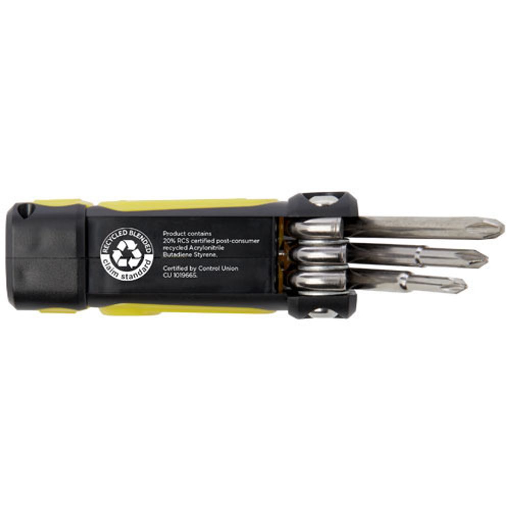 Набор отверток с фонариком Octo «8 в 1» из переработанной пластмассы, сертифицированной по стандарту RCS