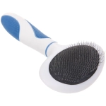 Расческа - пуходёрка для животных «ЛАПУСИКИ», коллекция БРО, прорезиненная ручка, цвет белый/голубой, 10.5*18.2см (блистер)