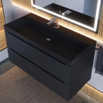 Тумба с раковиной Uperwood Tanos-Classic Quartz 100 см, черная/уголь