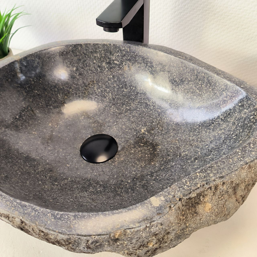 Раковина из речного камня RS-66010 48х37х15 из натурального камня