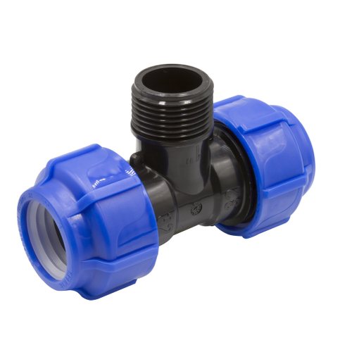 Тройник ПЭ с наруж. труб. резьбой 32х1''х32 (обж.) SPEKTR