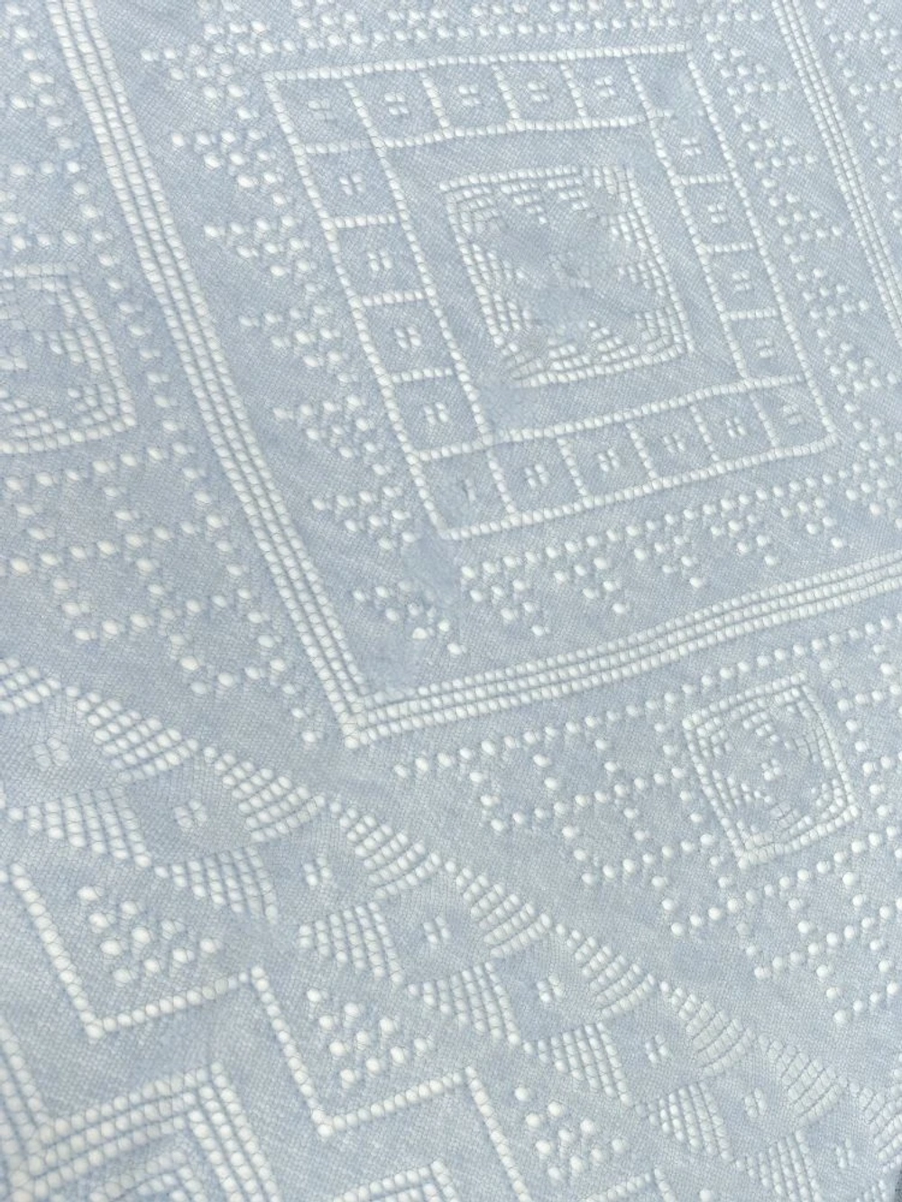 Оренбургский пуховый платок-паутинка А130-04 голубой