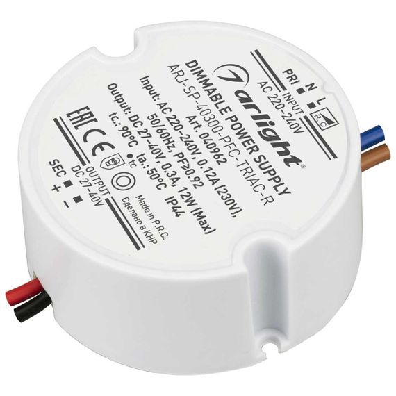 Драйвер Arlight ARJ-SP-40300-PFC-Triac-R 27-40V 12W IP44 0,3A 040962