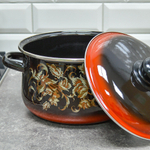 Набор кастрюль "Драгоценный" черный с красным