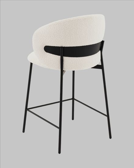 Стул полубарный Snow букле белый