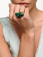 Кольцо "Berry" малахит Gold