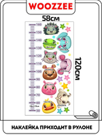 Наклейка декоративная ростомер "Мордочки животных"