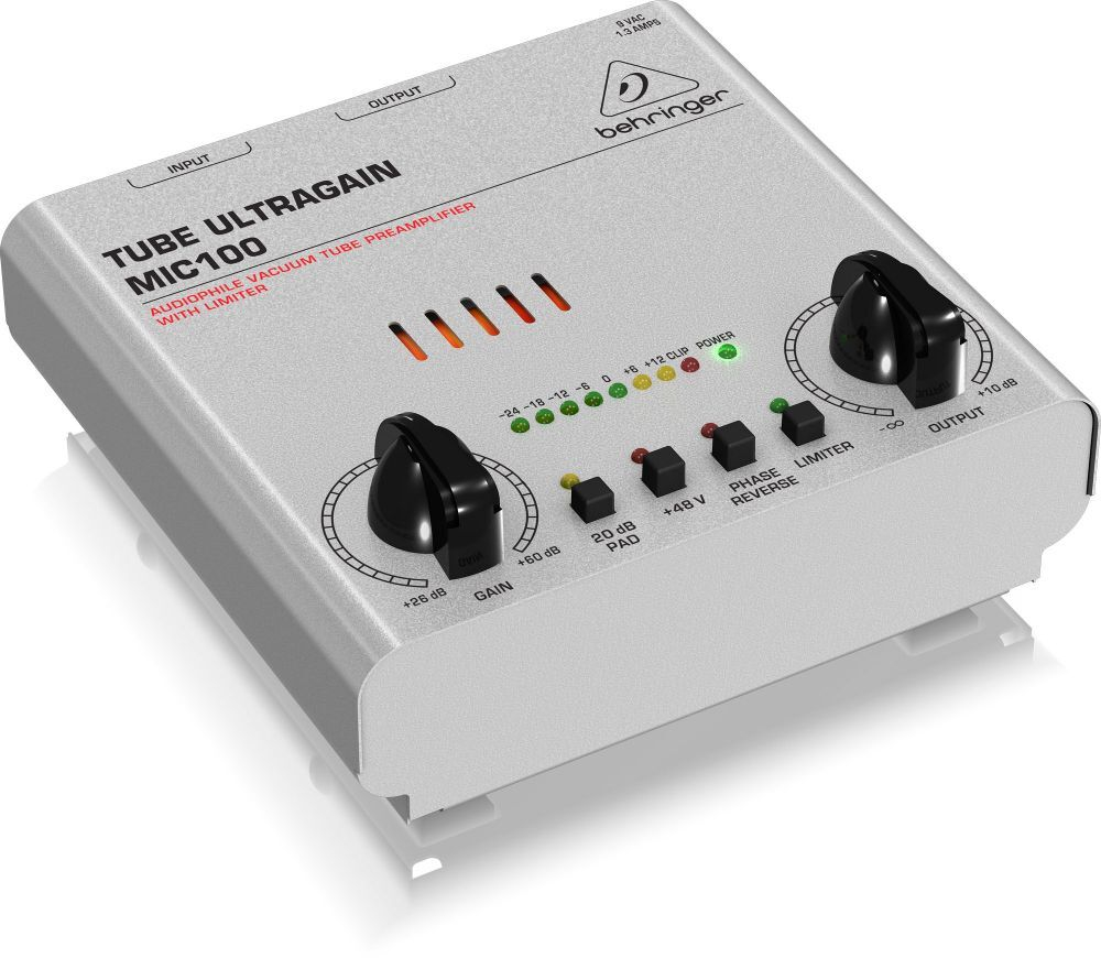 Behringer MIC100 Ламповый микрофонно-линейный предусилитель с лимитером