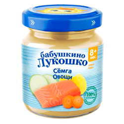Пюре Бабушкино Лукошко Сёмга овощи с 8 месяцев 100г