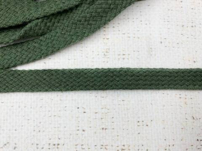 Шнур плоский х/б, ш. 10 мм, турецкое плетение, хаки