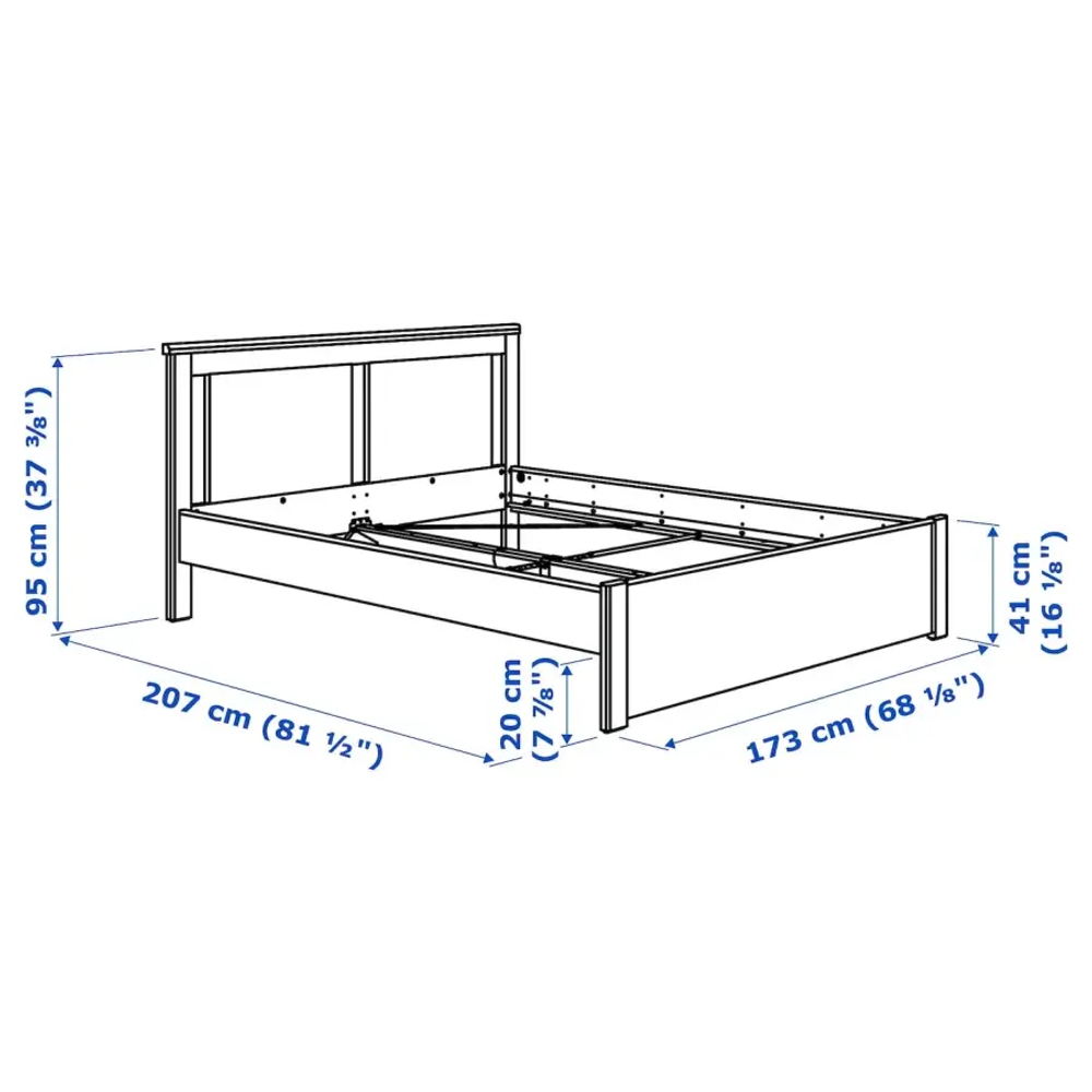 Комбинация мебели для спальни - IKEA SONGESAND, 200x160см, белый, СОНГЕСАНД ИКЕА