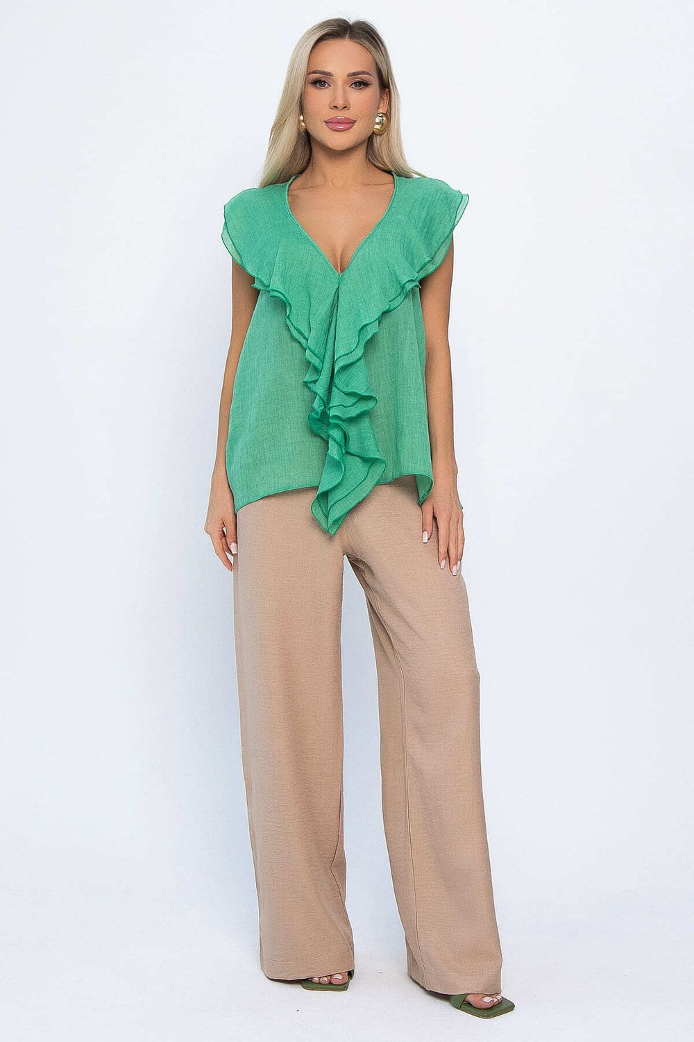 Блуза Поцелуй ветра (зеленая) Б13868-7М LT Collection