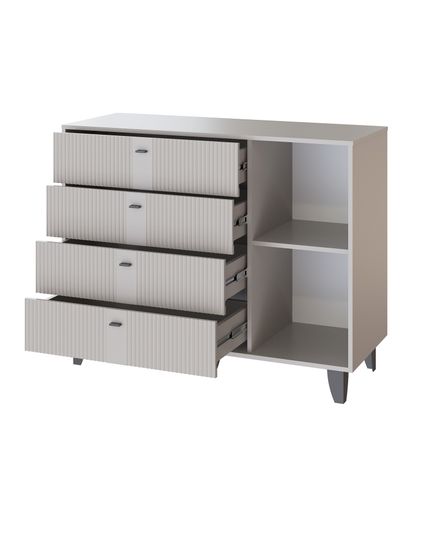 Комод КАТРИН-13 дуб крафт серый / МДФ серый