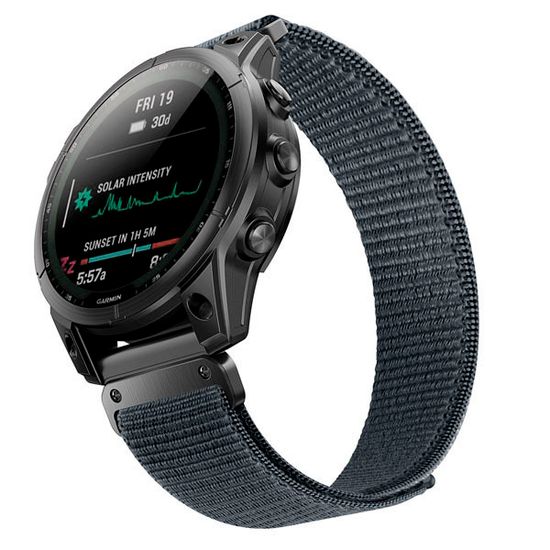 Ремешок TacFit 26 мм. для Garmin Fenix 7x / 6x / 5x / 3, Enduro 2 / Tactix 7, Tactix Delta нейлоновый быстросъемный на липучках (Серый)